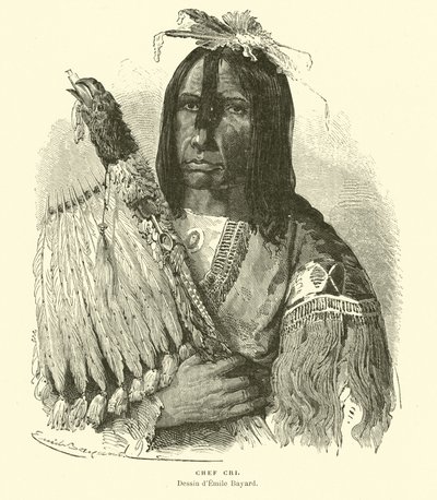 Cree chief by Emile Antoine Bayard
